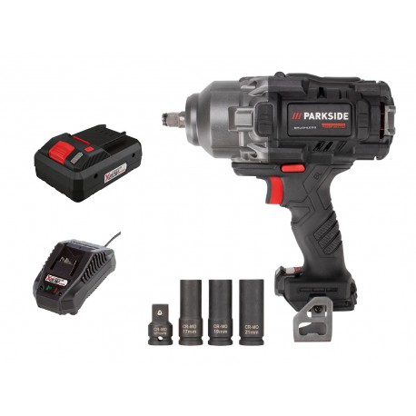 PARKSIDE PERFORMANCE Aku rázový utahovák PASSP 20-Li C4 + 4 Ah aku smart+nabíječka