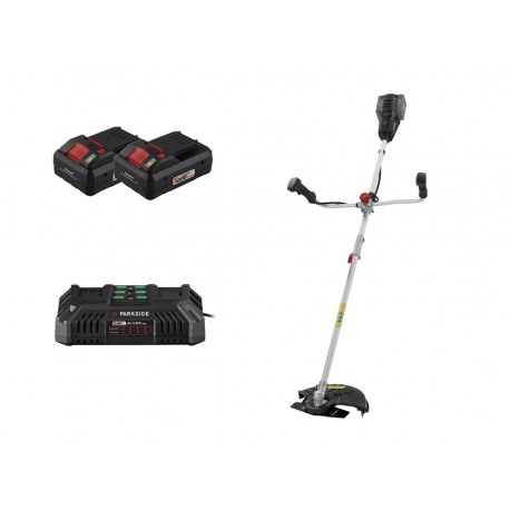 PARKSIDE PERFORMANCE Aku křovinořez 2 v 1 PPFSA 40-Li + 2x 4Ah aku smart + Dvojitá rychlonabíječka PDSLG 20
