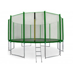 Aga SPORT PRO Trampolína 460 cm Dark Green + ochranná síť + žebřík + kapsa na obuv